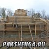 Собранный сруб церкви.  5 октября 2013 г.
